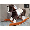 Image 1 : Fuzzy child”s rocking horse. Squeeze ear, horse will whiny.