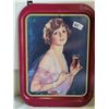 Image 6 : Coca-Cola vintage 1974 reproduction tray of 1927 calendar girl. Collector glasses & tin.
