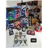 Image 1 : NHL group of posters, PA raider cards (some signed) pucks, playing cards etc.