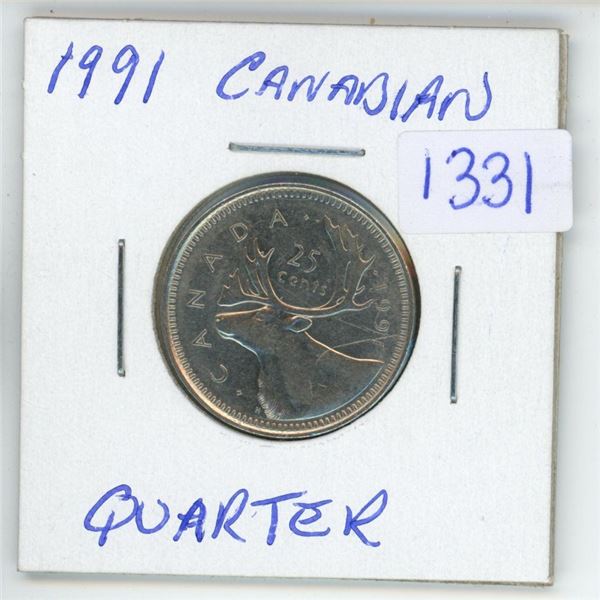 1991 Canadian quarter