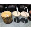 Image 1 : 2 MAPLE ACCENT TABLES AND A BAMBOO SIDE TABLE