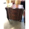 Image 2 : MAHOGANY CARVED 3 DRAWER DRESSER, 30"W X 32"H X 19"D