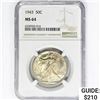 Image 1 : 1943 Walking Liberty Half Dollar NGC MS64