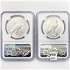 Image 2 : 1922-D Set (2) Silver Peace Dollar NGC MS62