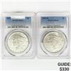 Image 1 : 1922-D Set (2) Silver Peace Dollar NGC MS61