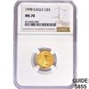 Image 1 : 1998 $5 1/10oz American Gold Eagle NGC MS70