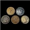 Image 1 : (5) US Large Cents (1817, 1848, 1851, 1853, 1855)