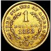 Image 2 : 1853-O Rare Gold Dollar CLOSELY UNCIRCULATED