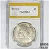 Image 1 : 1925-S Silver Peace Dollar PGA MS63
