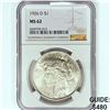 Image 1 : 1926-D Silver Peace Dollar NGC MS62