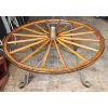 Image 1 : UNIQUE ANTIQUE BUGGIE WHEEL COFFEE TABLE
