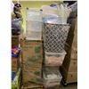 Image 2 : PALLET OF ASSORTED ITEMS INCLUDING; HIGH CHAIR, CABINET, ROLLING STORAGE CART AND MORE