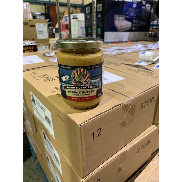 CASE OF 12 ISLAND NUT ROASTERY SMOOTH PEANUT BUTTER (375G EACH)