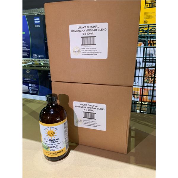 2 CASES OF 6 LULA'S ORIGINAL KOMBUCHA VINEGAR BLEND (500ML EACH)