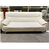 Image 2 : WHITE LEATHER SOFA AND CHAIR