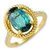 Image 1 : 2.82ct Green Tourmaline 14 K Yellow Gold Ring