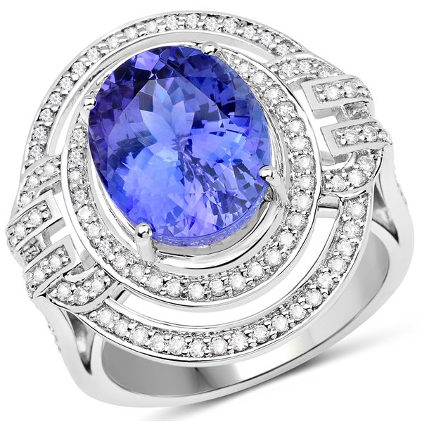 6.22ct Tanzanite 14K White Gold Ring