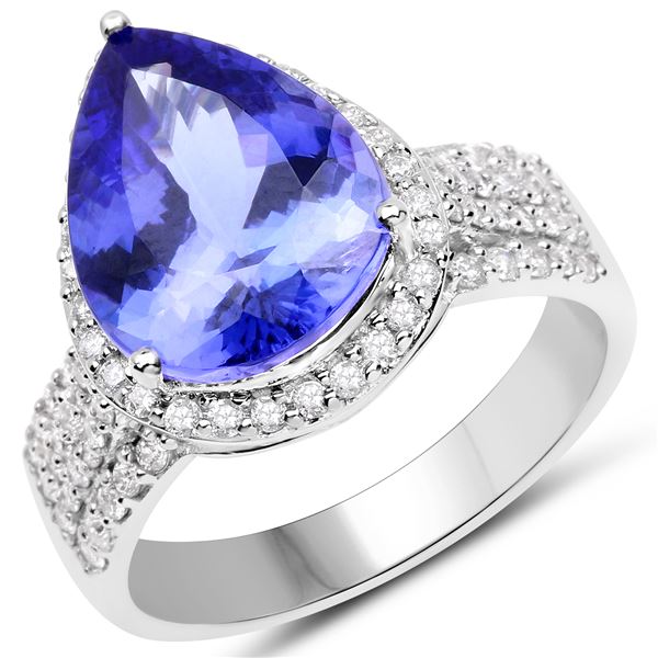 5.19ct Tanzanite 14K White Gold Ring