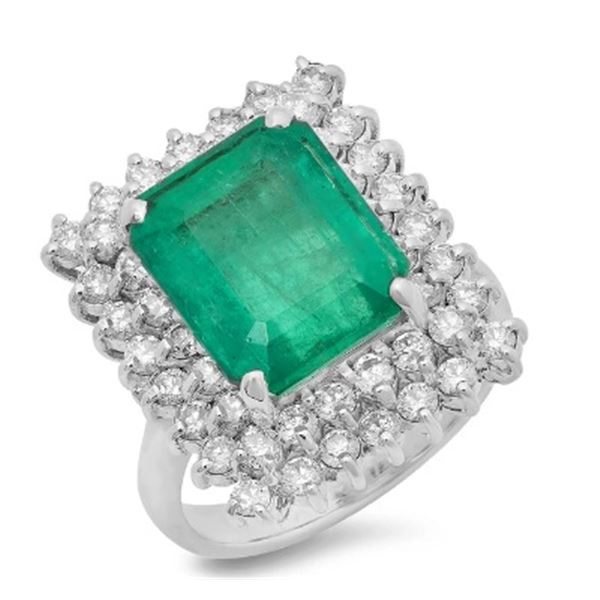 6.23ct Emerald 14 K White Gold Ring