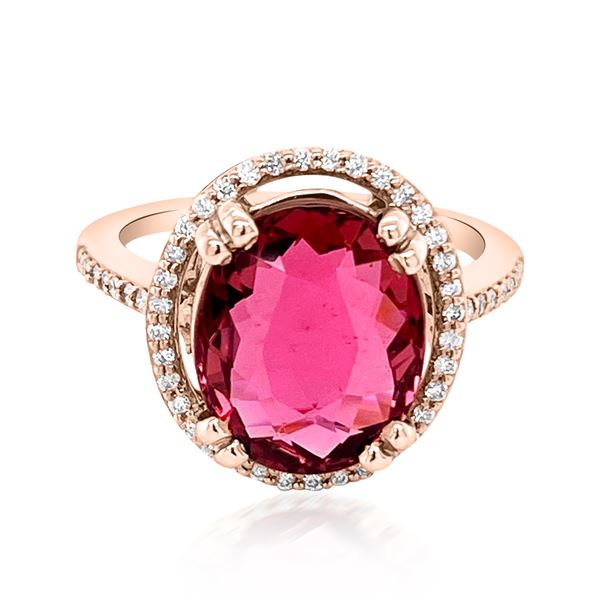 5.6ct Natural TOURMALINE 14K Rose Gold 4.25gm Ring