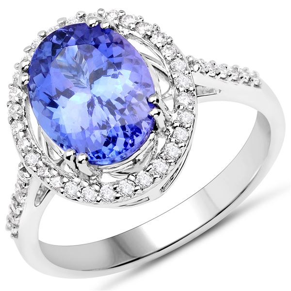 3.19ct Tanzanite 14K White Gold Ring