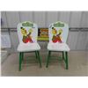 Image 1 : Pair of Wooden Kids Chairs with Bert from Sesame Street