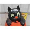 Image 2 : Light Up Blow Mold Pumpkin + Black Cat 27" Tall 