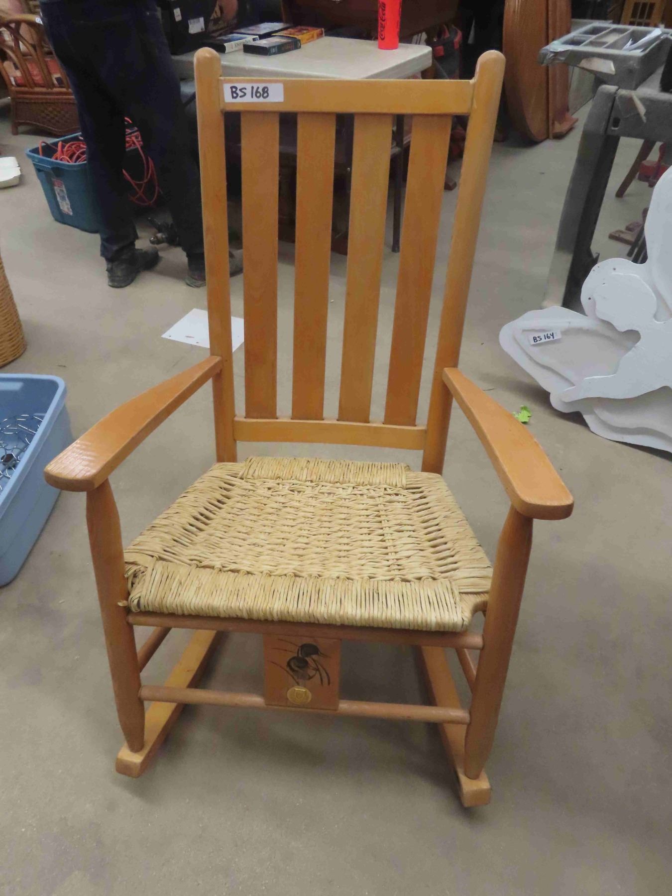 Ducks Unlimited Wicker Seat Solid Wood Rocking Chair
