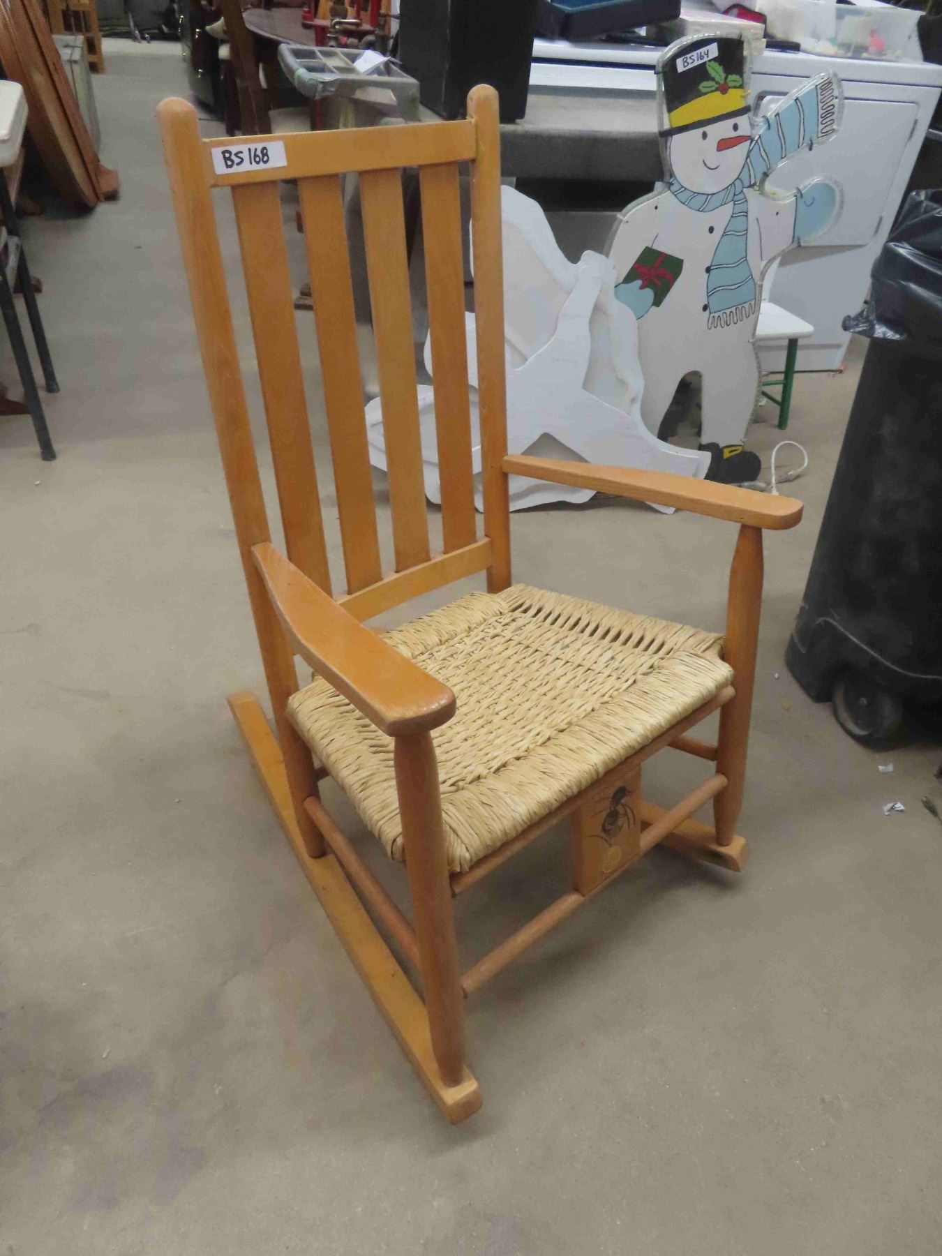 Ducks Unlimited Wicker Seat Solid Wood Rocking Chair