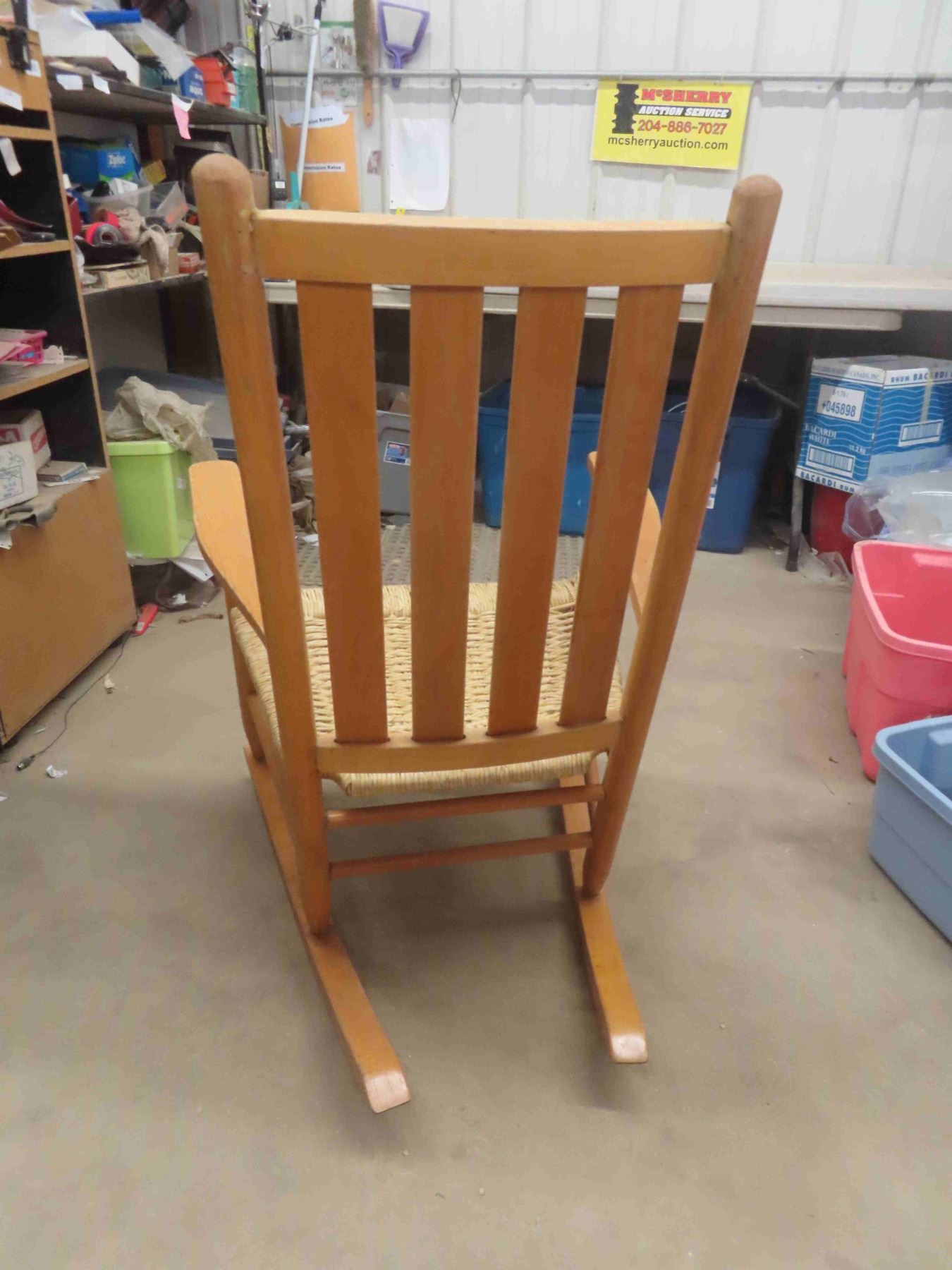 Ducks Unlimited Wicker Seat Solid Wood Rocking Chair