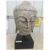 Image 2 : Very Interesting Oriental Head on Stand 29" - made of Wood? Plastic? Includes 3