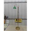 Image 1 : Brass Bridge Lamp with Green Glass Shade 55" Tall 