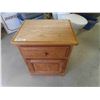 Image 1 : Stationary Solid Wood Microwave Stand with Drawer + Door - Stand - 18" x 23" x 27" 