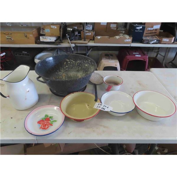 Granite Bread Bowls, Enamel Wear Pitcher, Basin , plus more