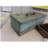 Image 2 : Wooden Tool Box with Old Original Paint & Crate Made Organizer 8" x 10" x 24" 