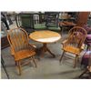 Image 1 : Pedestal Drop Leaf Table & 2 Chairs - Maple or Maple Look 28" Tall 40" Wide when