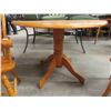 Image 2 : Pedestal Drop Leaf Table & 2 Chairs - Maple or Maple Look 28" Tall 40" Wide when