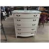 Image 1 : White 5 Drawer Dresser with Glass Top Protector 20" x 37" x 46.5" 