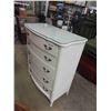 Image 2 : White 5 Drawer Dresser with Glass Top Protector 20" x 37" x 46.5" 