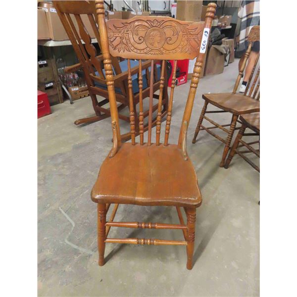 Carved Back Wooden Kitchen Chairs