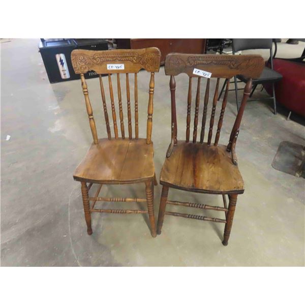 2 Matching Press Back Kitchen Chairs