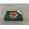 Image 1 : Vintage Metal 1st Aid Box with Supplies 3" x 8.5" x 13.5" 