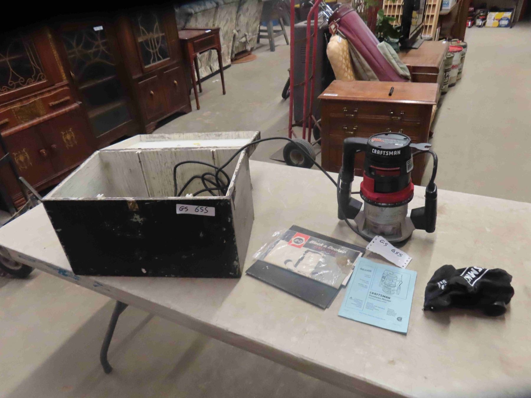 Craftsman Router Box Craftsman Router with Home Made Case + Pamphlets - McSherry Auction ...