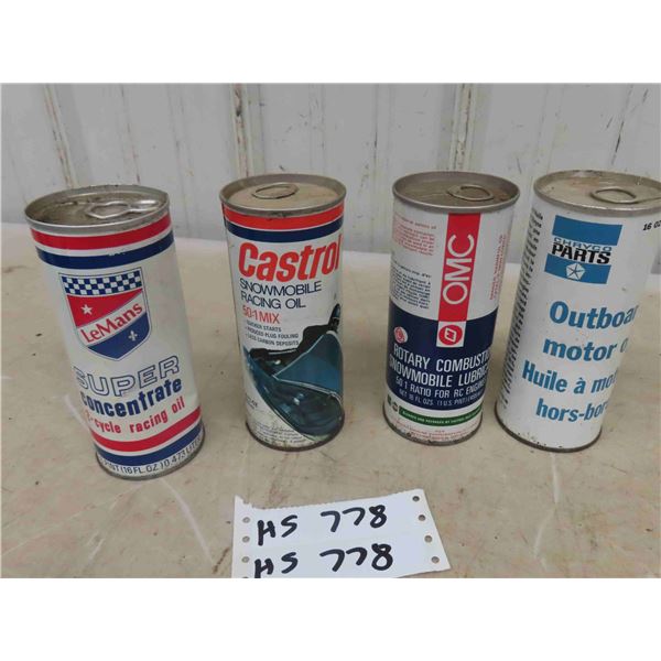 4 Oil Cans 16 OZ with Product : LeMans Super Concentrate Racing