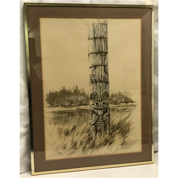 Framed Limited Edition (Signed & numbered) 'Haida Grizzy Bear' by Joyce Mitchell (100/115)- approx. 