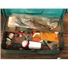 Image 2 : Group of 2 tackle boxes w/contents & bin w/anchor & 2 down-riggers