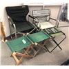 Image 1 : Group of 5 outdoor foldable fishing chairs - includes - Coleman deck chair / Maccabee folding chair