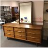 Image 1 : Antique Walnut Sideboard w/mirror - approx. 72in x 18in x 31in(h) & mirror approx. 26in x 42in