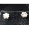 Image 2 : $900 Two Very Light Yellow Moissanites (2.30ct) Silver combination cast & assembled stud earrings w/