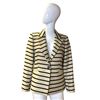 Image 1 : Judith & Charles Philip B Stripe Cotton & Linen Jacket in Natural/ Black Stripe - size 8 Made in Por